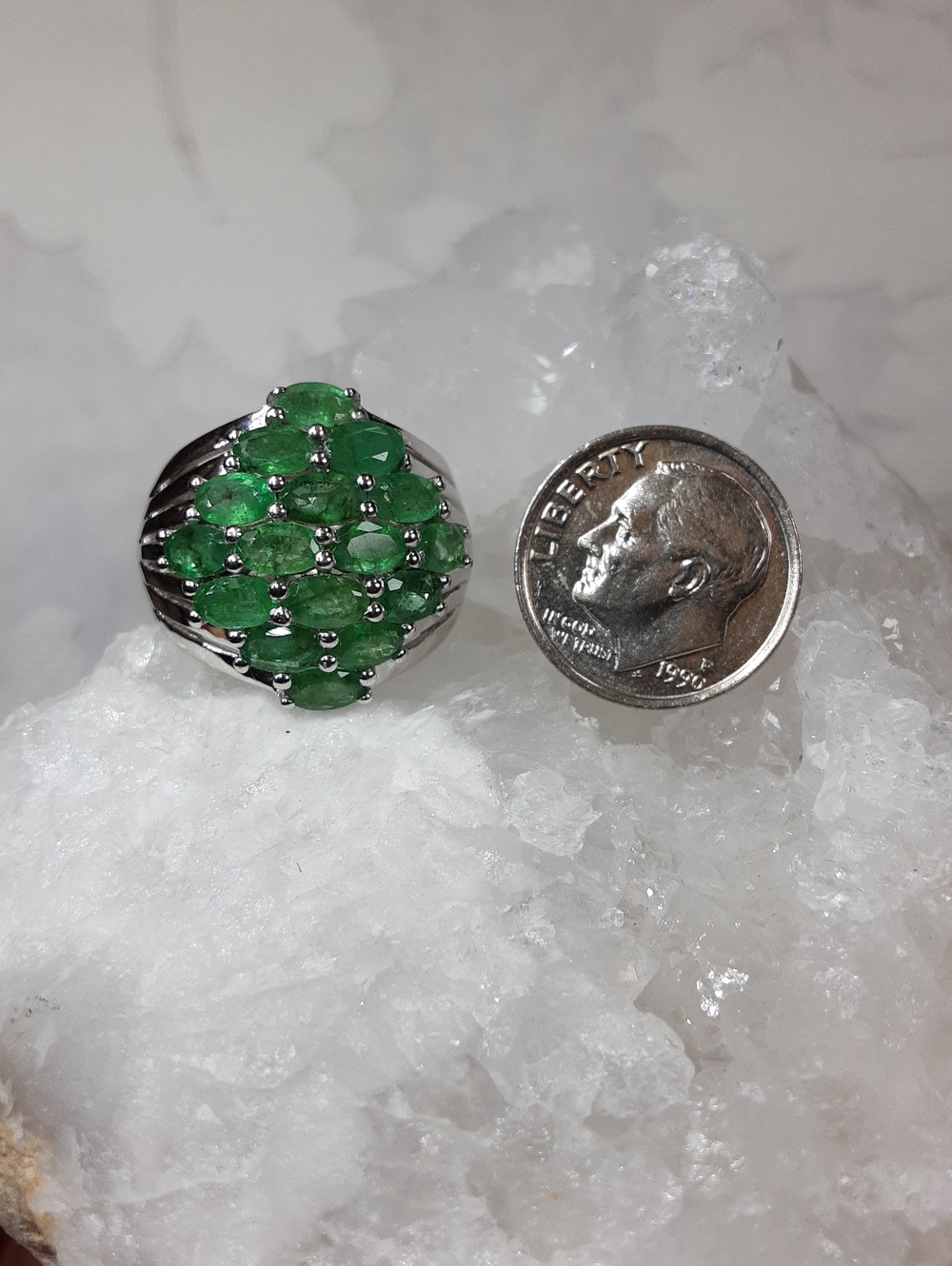 925 Emerald ring. - Picture 5 of 7